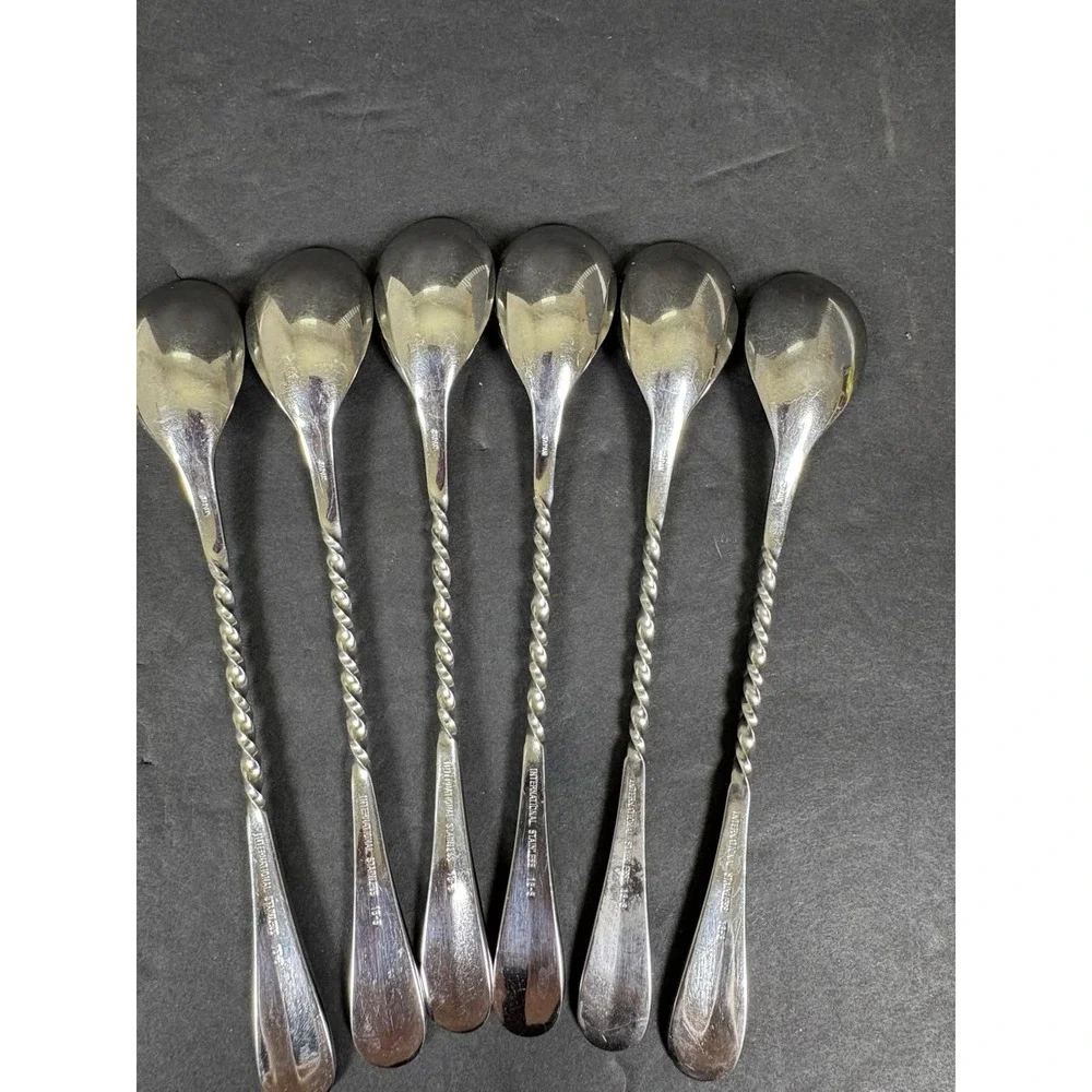Vintage International Stainless 18/8 Japan Twisted Handle Spoons Set of 6